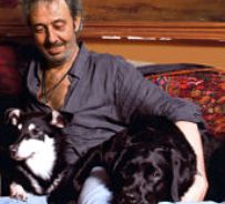 Luca Di Fulvio con Emma e Pinola - il suo ultimo romanzo e' 