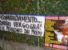 Lo striscione di protesta dei Centopercentoanimalisti